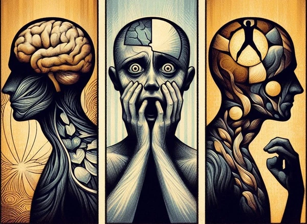 Addiction portrayal in art highlighting psychological effects