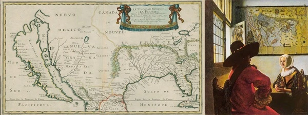 Johannes Vermeer Maps : Hidden Cartography of the New Netherlands in His Paintings 15 Johannes Vermeer maps of America hidden in Officer and Laughing Girl