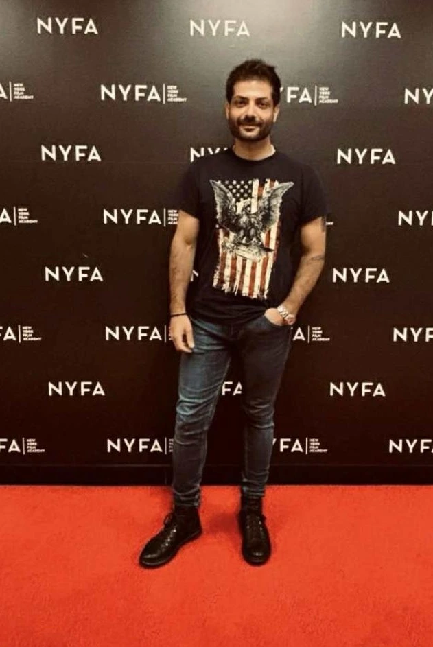 Salem Boules, actor and director, working on set behind the camera.